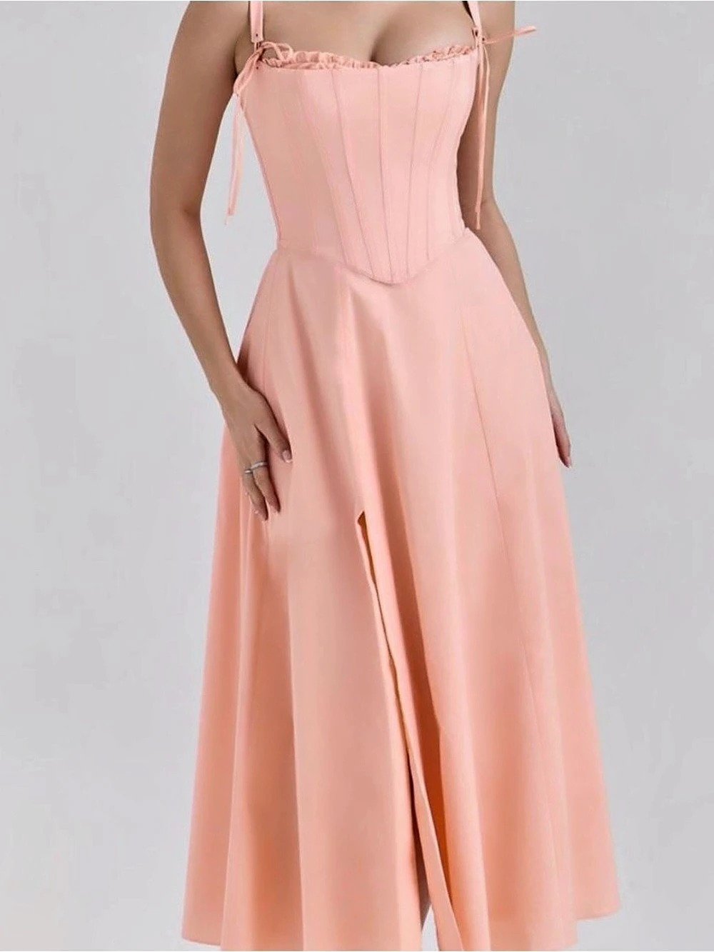 House of CB Seren Floral Corset Maxi Dress Pink Like New - Picture 2 of 5